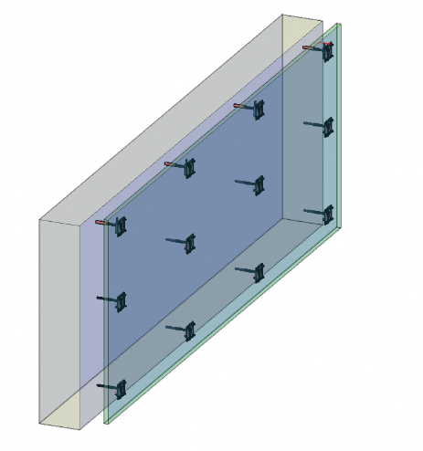 Grossformatige Verkleidungen mit mehreren Haltepunkten